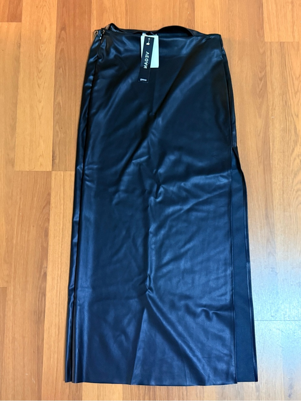 H&M Black Faux-Leather Pencil Skirt